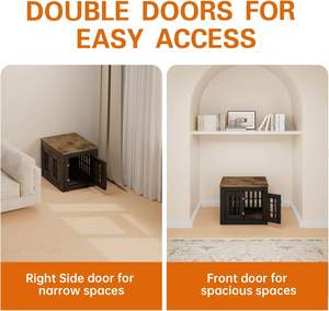 Ahşap Evcil Hayvan Kafesi Küçük ve Orta Boy Köpekler İçin Uygundur Rustik Ahşap İç Mekan Mobilyası Ev Dekorasyonu Köpek Kafesi Yan Sehpa - Product Image 4