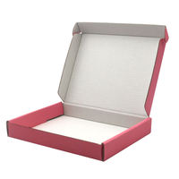Boîte cadeau avec impression de logo personnalisé, petite boîte d'expédition fine, emballage postal plat imprimé, emballage express, boîte postale peu profonde rose