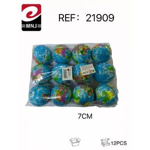 Pallina in spugna MNJ da 7 cm, design globo, giocattolo da spiaggia, confezione da 12 pezzi - Product Image 1