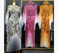Robe longue décontractée plissée style Miyake, couleur tendance, grande taille, élégante et haut de gamme, pour l'automne, pour femmes distinguées