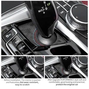 Accessoires Intérieurs en <span class=keywords><strong>Alcantara</strong></span> pour <span class=keywords><strong>BMW</strong></span> Série 5 G30 G38 G32 et Série 6 GT, Cache de Garniture de Panneau de Levier de Vitesse - Product Image 3