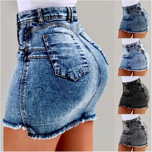 <span class=keywords><strong>Jupe</strong></span> <span class=keywords><strong>courte</strong></span> en <span class=keywords><strong>jean</strong></span> taille haute pour <span class=keywords><strong>femme</strong></span>, style personnalisé, grande taille, nouvelle collection, coupe skinny, mi-longue, style cowboy, vente chaude - Product Image 5