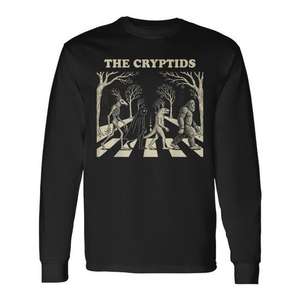 Camiseta de manga larga con gráfico de The Cryptids Mythical Bigfoot Mothman - Product Image 1