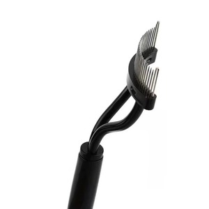 1 pieza de peine de pestañas de acero, cepillo portátil semicircular para injerto de pestañas, herramientas de moldeado de pestañas, accesorios para pestañas postizas - Product Image 5