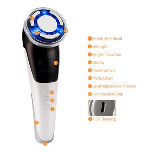 Appareil de beauté 5 en 1 chaud et froid pour le rajeunissement de la peau du visage, instrument cosmétique à micro-courant - Product Image 4