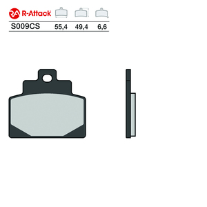ผ้าเบรกมอเตอร์ไซค์ R-Attack S009CS คาร์บอนเซรามิก ด้านหน้า 55.4x49.4x6.6 มม. ได้รับการรับรอง R90 - Product Image 1