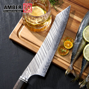 ענבר יפני חדש סכין שף סט 5 יח 'עץ מתומן hnalde יפנית מטבח סכיני - Product Image 4