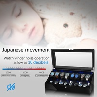 <strong>Best</strong> <strong>Selling</strong> Handmade Wooden Orbit <strong>Automatic</strong> <strong>Watch</strong> <strong>Winder</strong> 8+8 <strong>Watches</strong> Storage Case Suede MDF Material Protective Eco-Friendly