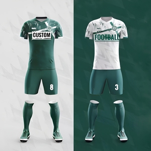 Vente en gros de kits de football personnalisés en sublimation 100% polyester à col en V et manches courtes pour garçons, ensemble uniforme de football pour enfants OEM ODM - Product Image 3
