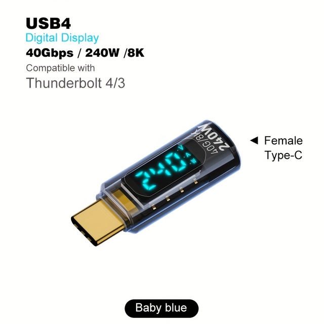 Laptop Mobile Devices Type-C to Type-C Converter Digital Display PD 35W/140W Fast Charging 40Gbps Data Transfer
