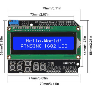 Module d'affichage à caractères LCD1602 16x2 avec rétroéclairage bleu et clavier pour Arduino - Product Image 2