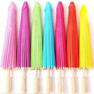 Parasol de style ange en papier écologique élégant et délicat de 84 cm avec logo personnalisé pour les mariages - Cadeau artisanal naturel - Product Image 4