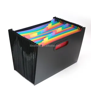 Penggunaan kantor Folder File PP Organizer A4 dan tas dokumen tahan air Folder File besar dengan 26 Tab warna pelangi