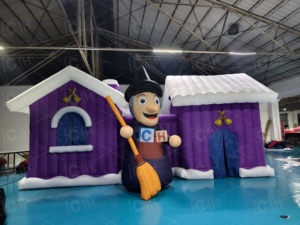 Nouvelle conception CH, tente gonflable personnalisée en forme de château de Noël, en tissu Oxford, <span class=keywords><strong>maison</strong></span> de Noël du Père Noël pour <span class=keywords><strong>la</strong></span> publicité des fêtes - Product Image 3