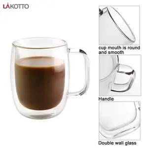 Wholesale Customize High Temperature Resistant Double Wall Thermal Glasses High Borosilicate Glass Tea Cup Coffee Cup Glass