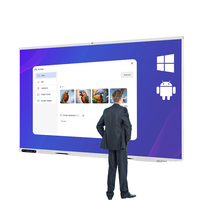 Tableau blanc interactif multi-touch intelligent 86 pouces à double système Android et Windows, prix usine, pour salle de classe et salle de réunion