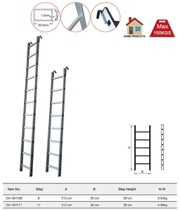 An toàn Loft thang với móc EN131 đơn thanh bước thang gssh108 TUV GS được phê duyệt nhôm thiết kế đồ họa ngoài trời dexin CN; zhe - Product Image 2
