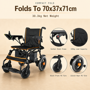 Scooters Médicos <span class=keywords><strong>de</strong></span> Acero al Carbono, DC24V, Motor <span class=keywords><strong>de</strong></span> 250W*2, Batería <span class=keywords><strong>de</strong></span> Plomo-Ácido, Joystick, Indicaciones <span class=keywords><strong>de</strong></span> Voz, Sillas <span class=keywords><strong>de</strong></span> <span class=keywords><strong>Ruedas</strong></span> Eléctricas Plegables - Product Image 1