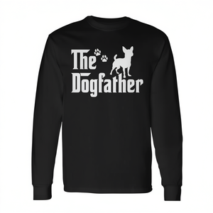 Camiseta de manga larga The Dogfather, regalo del Día del Padre para amantes de los perros Chihuahua - Product Image 2