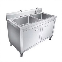 Évier de cuisine professionnel en acier inoxydable QH 201 de 0,8 mm d'épaisseur, finition résistante à la corrosion, capacité de charge de 300 kg/m, vente en gros