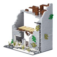 MOC5003 Série Militaires WW2 City Wars Briques Modèle de rue en ruine Blocs de construction éducatifs Cadeaux Jouets pour enfants 671 pièces