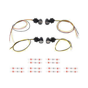 ชุดไฟเลี้ยวสีเหลืองอำพัน LED ขนาดเล็ก4ชิ้น12โวลต์ชุดไฟเบรกสีแดงสายไฟ2/4สำหรับฮอนด้าซูซูกิคาวาซากิฮาร์เล่ย์อเนกประสงค์ - Product Image 1