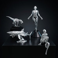 Sculpture Technologique de Dinosaur Shark KUROKAWA, Finition Électroplaquée, Thème Déesse Mécanique, pour Décoration de Bar, KTV, Hôtel Esports
