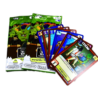 Jeu de cartes à collectionner anime personnalisé, cartes à jouer en papier bleu holographique avec logo et emballage personnalisé