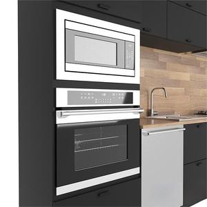 مطبخ صغير رخيص من KEJIA تصميم مطبخ حديث مجموعة كاملة دولابات مطبخ من الميلامين PET لون أسود - Product Image 2