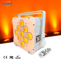 10 Luces de Proyección RGBAW+UV de 9*18W 6 en 1 con Batería Recargable, Control Inalámbrico DMX512 y WiFi para Escenarios, DJ, Bares y Fiestas