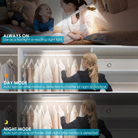 Lampe murale LED à détecteur de mouvement magnétique moderne rechargeable par USB avec veilleuse pour armoire et placard