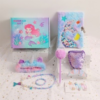Coffret Cadeau Saison Rentrée des Classes : Carnet en Peluche Queue de Sirène Dessin Animé, Journal Intime Enfant, Bracelet et Sac ML01 (Non Relié)