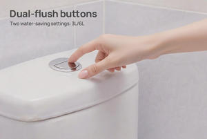 Ensemble de toilettes modernes en céramique blanche monobloc à double chasse, à poser au <span class=keywords><strong>sol</strong></span>, pour salle de bain, lavabo, hôtel ou villa - Product Image 3