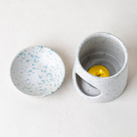 YUANWANG Terrazzo motif parfum brûleur cire fondre brûleurs céramique brûleur à huile pour la décoration intérieure Spa Yoga