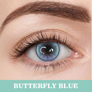 Lalens - Lentes de Contacto de Color <span class=keywords><strong>Mensuales</strong></span> al por Mayor, Lentes de Contacto Cosméticas con Diseño de Mariposa, Lentes de Contacto de Color Azul con Prescripción para Ojos Claros - Product Image 3