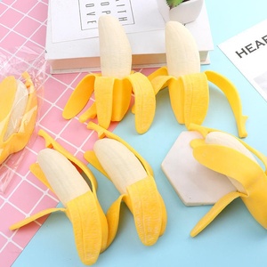 (Vente en gros) Jouet en caoutchouc anti-stress pour enfants, banane pelée simulée, jouet fruit banane à rebond lent - Product Image 2