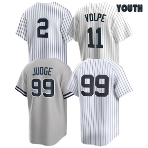 Maillot de baseball brodé pour jeunes Aaron Judge, Derek Jeter, Anthony Volpe, tailles S-XL, livraison rapide - Product Image 1