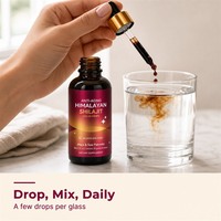Gouttes de Shilajit Naturel de l'Himalaya pour l'Énergie, la Concentration et la Vitalité des Adultes, Extrait de Maca 10:1, Sans Gluten, Végétalien, Certifié GMP, Marque Privée
