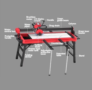 เครื่องตัดกระเบื้องพอร์ซเลนแบบตั้งโต๊ะอัตโนมัติ TGS ขายดี พร้อมมอเตอร์ตัดหินด้วยระบบฉีดน้ำ รองรับการตัดได้หนาสุด - Product Image 6