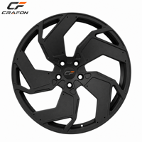 Jantes de voiture CF 5x112 66.5 pour Lucid Air, 5 branches directionnelles, minimalistes, forgées, 21 pouces