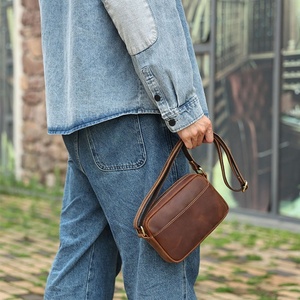 Boshiho - Bolso Bandolera de Cuero Crazy Horse Vintage para Hombre, Bolso Cruzado para Hombre y Mujer - Product Image 5