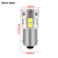 Ampoules LED 12V-36V Blanches Bleues Jaunes BA9S T11 T4W 3030 9 LED pour Feux de Position Arrière de Voiture et Feux de Recul Sans Erreur 6000K