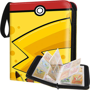 Design personnalisé 4 Pocket pok e mon PU Zipper Flip Book Game Card Storage Book 4 & 9 Pocket Business Card Holder with Sleeves - Product Image 3