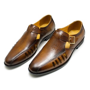 Chaussures habillées classiques rétro en cuir véritable carré pour hommes, dernières tendances 2026, brillantes, formelles, à lacets, anti-fourrure, antidérapantes - Product Image 2