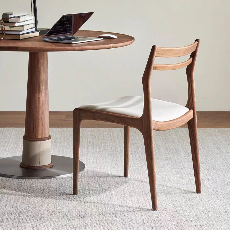 Off-white, scratch-resistant, walnut-colored leather