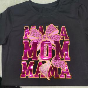 Metallic 3D Puff Vinyl Iron on MOM MAMA <span class=keywords><strong>Rhinestone</strong></span> Diseño de transferencia de calor para ropa - Product Image 3