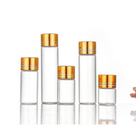 Vente en gros de flacons en verre mini écologiques avec bouchon en aluminium à vis, impression sérigraphique, différentes capacités (5 ml-30 ml), flacon pour la distribution de poudre