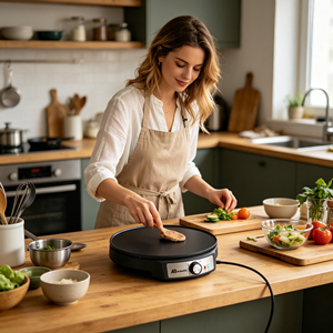 Crêpière Anbolife Design, Vente en Gros, Déclaration <span class=keywords><strong>Sans</strong></span> PFAS, Écologique, Revêtement Double Antiadhésif ETL pour un Nettoyage Facile - Product Image 4