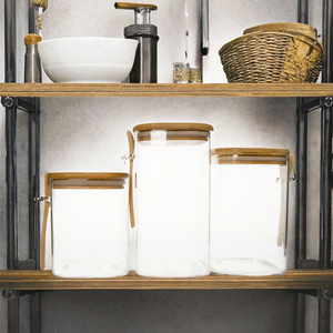 Modern Thick Borosilicate Glass Food <b>Storage</b> <b>Containers</b> with Airtight Lids Spoons Large Capacity for <b>Kitchen</b> Pantry Organization - Product Image 3