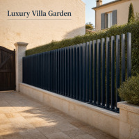 Clôture en aluminium 6063 sur mesure, système de clôture à lattes verticales pour villa de luxe, sécurité et intimité du jardin, OEM ODM en gros